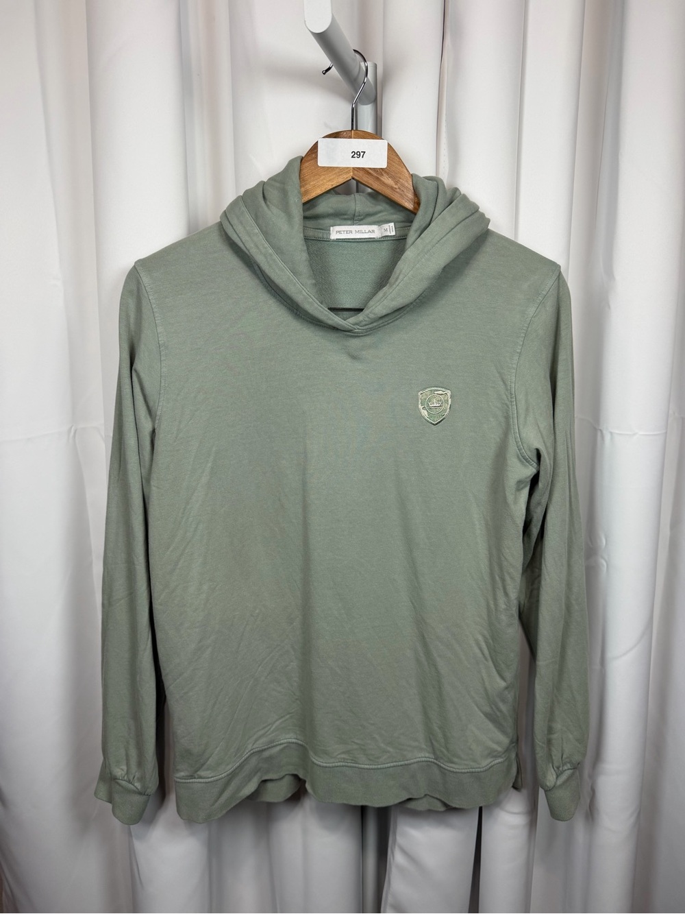 Peter Millar Women’s M Lava Wash Relaxed Hoodie Sage Green Golf Pullover